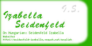 izabella seidenfeld business card
